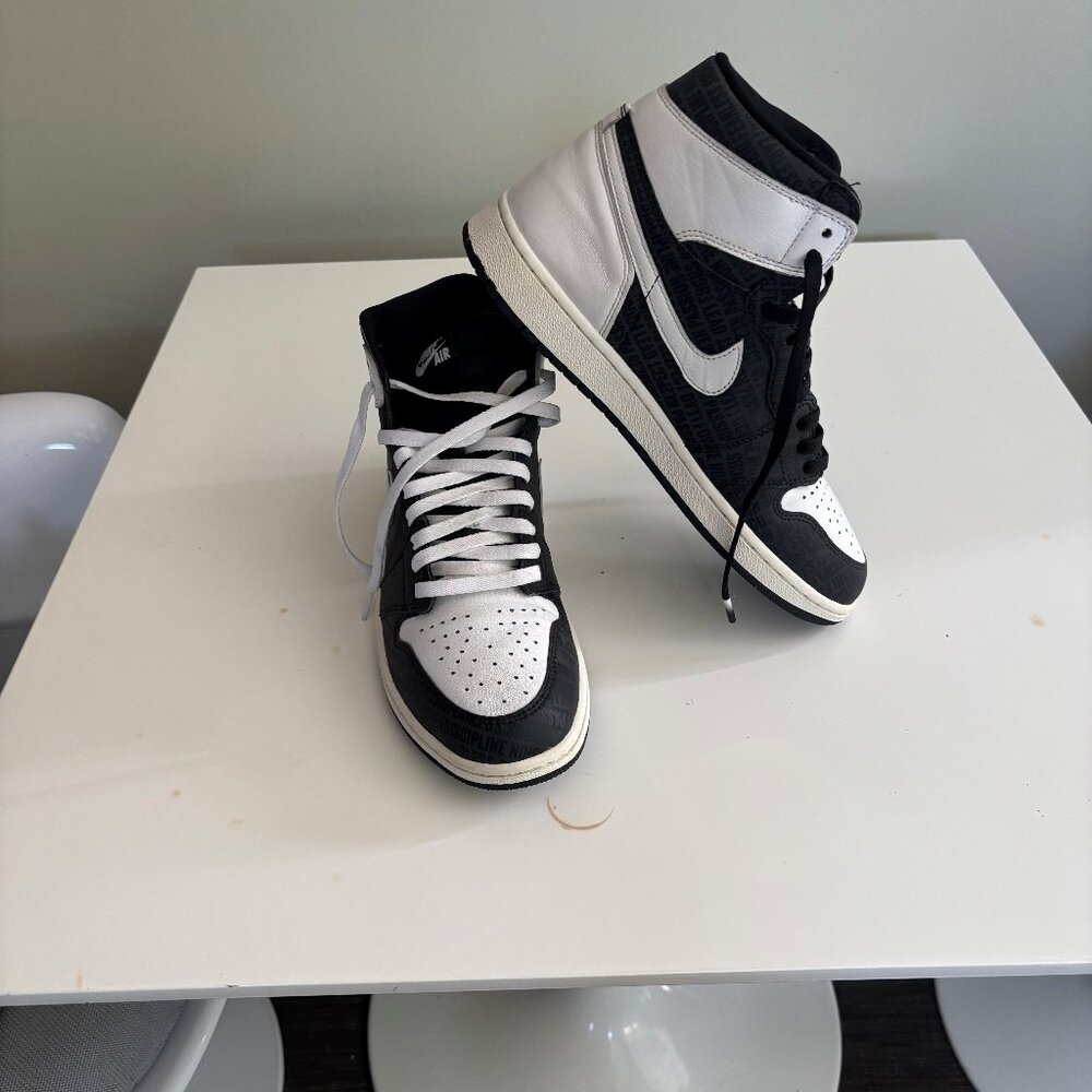 Size 8 - Air Jordan 1 Retro Mid Tuxedo-worn 3 times total
